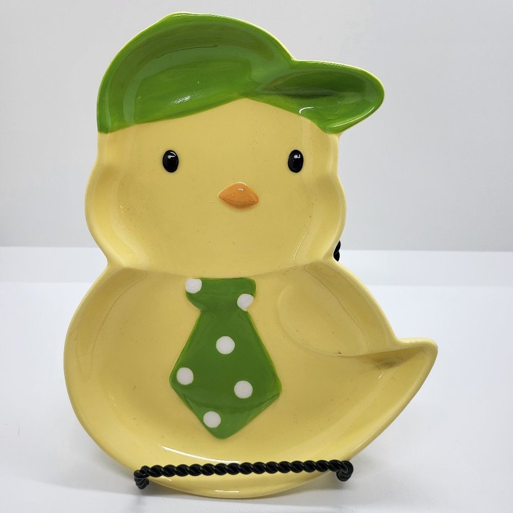 Adorable Chick Wearing a Hat and Necktie Plate by Hallmark